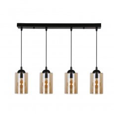 Viseča stropna svetilka Bistro 4x40W E27 Black/Brown
