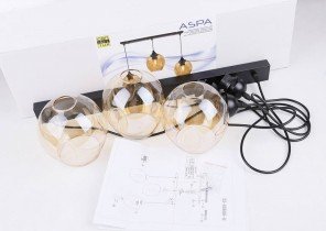 Candellux - Viseča stropna svetilka Aspa-2 3x40W E27 Black