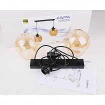 Candellux - Viseča stropna svetilka Aspa 2x40W E27 Black