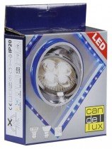 Candellux - Reflektorska svetilka SSU-22 CH/TR 1x50W GU10 +LED 1W SMD 2 Blue