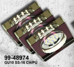 Komplet reflektorskih svetilk SS-16 CH/PU 3x3W GU10 LED Violet