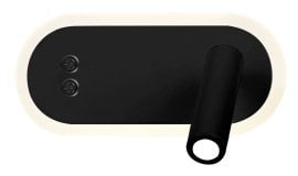 Stenska svetilka Mracle 6W+3W LED Black Mat