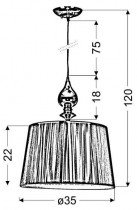 Candellux - Viseča svetilka Gillenia 1x60W E27 - črna