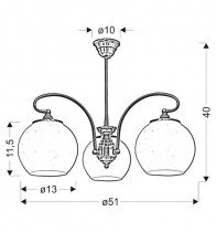 Candellux - Viseča svetilka Orbit 3x60W E27