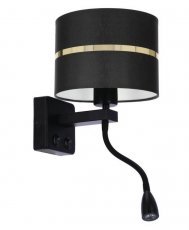 Candellux - Stenska svetilka Polo 1x40W E27 + 2W LED - črna