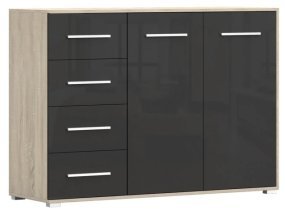 Hrast sonoma/črna sijaj 