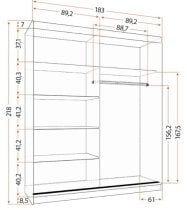 Idžczak meble - Garderobna omara z drsnimi vrati Multi 35 183 cm