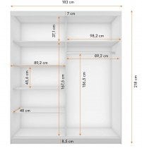 Idžczak meble - Garderobna omara z drsnimi vrati Multi 35 183 cm