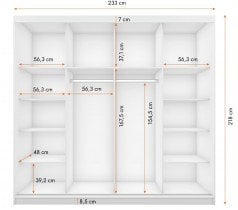 Idžczak meble - Garderobna omara z drsnimi vrati Multi 35 233 cm