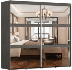 Garderobna omara z drsnimi vrati Fabio 2D 