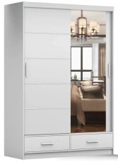 Garderobna omara z drsnimi vrati Florence 150 cm - bela