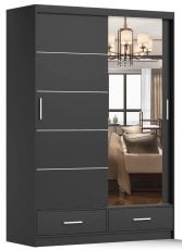 Garderobna omara z drsnimi vrati Florence 150 cm - črna