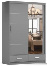 Garderobna omara z drsnimi vrati Florence 150 cm - siva