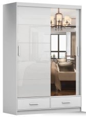 Garderobna omara z drsnimi vrati Florence 150 cm - beli sijaj