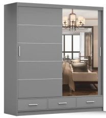 Garderobna omara z drsnimi vrati Florence 203 cm - siva