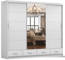 Garderobna omara z drsnimi vrati Florence 250 cm - bela