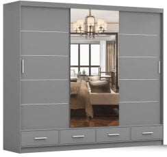 Garderobna omara z drsnimi vrati Florence 250 cm - siva