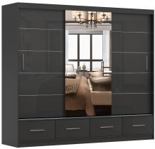 IDŽCZAK meble - Garderobna omara Florence 250 cm - črni sijaj