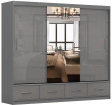 IDŽCZAK meble - Garderobna omara Florence 250 cm - siv sijaj