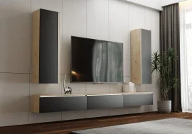 Dnevni regal Nori - artisan hrast/črna