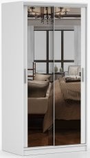 Garderobna omara z drsnimi vrati Tokyo M - 100 cm - bela