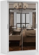 Garderobna omara z drsnimi vrati Tokyo M - 150 cm - bela