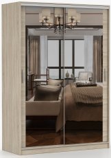 Garderobna omara z drsnimi vrati Tokyo M - 150 cm - sonoma hrast