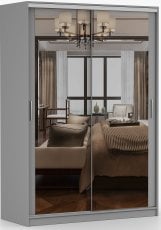 Garderobna omara z drsnimi vrati Tokyo M - 150 cm - siva