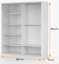 Idžczak meble - Garderobna omara z drsnimi vrati Tokyo M - 180 cm - sonoma hrast