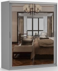 Garderobna omara z drsnimi vrati Tokyo M - 180 cm - siva