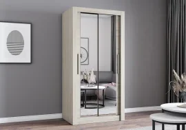 Garderobna omara z drsnimi vrati Milan - 100 cm - sonoma hrast