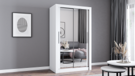 Garderobna omara z drsnimi vrati Milan - 120 cm - bela