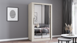 Garderobna omara z drsnimi vrati Milan - 120 cm - sonoma hrast