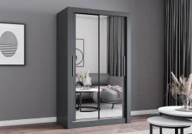 Garderobna omara z drsnimi vrati Milan - 120 cm - siva
