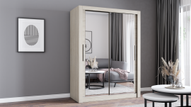Garderobna omara z drsnimi vrati Milan - 150 cm - sonoma hrast
