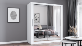 Garderobna omara z drsnimi vrati Milan - 180 cm - bela
