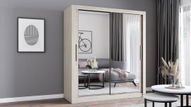 Garderobna omara z drsnimi vrati Milan - 180 cm - sonoma hrast