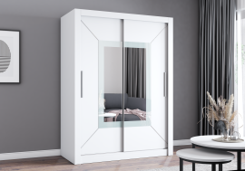 Garderobna omara z drsnimi vrati Venice - 150 cm - bela