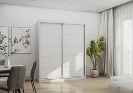 Garderobna omara z drsnimi vrati Bono 06 - 160 cm - bela