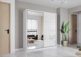 Garderobna omara z drsnimi vrati Pola 35 203 - bela sijaj