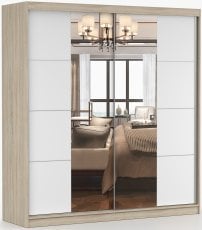 Garderobna omara z drsnimi vrati Pola 38 203 - sonoma hrast/bela 