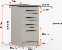 Idžczak meble - Spodnja omara Inez V - 40 cm