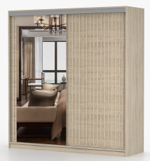 Garderobna omara z drsnimi vrati Kingston - 203 cm - hrast sonoma