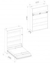Bed Concept - Postelja v omari Bed Concept BC-01 - 140x200 cm - bela
