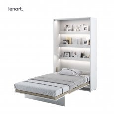 Postelja v omari Lenart - Bed Concept 02 - 120x200 cm - bela sijaj 