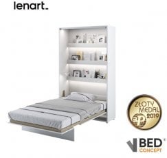 Postelja v omari BC-02 bela sijaj - 120x200 cm - odprta embalaža