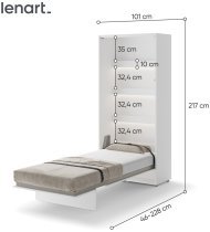 Bed Concept - Postelja v omari Bed Concept BC-03 - 90x200 cm - bela