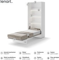 Bed Concept - Postelja v omari Bed Concept BC-03 - 90x200 cm - bela