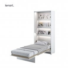 Postelja v omari Lenart - Bed Concept 03 - 90x200 cm - bela sijaj 
