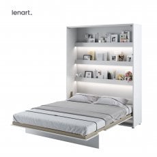 Postelja v omari Lenart - Bed Concept 12 - 160x200 cm - bela sijaj 
